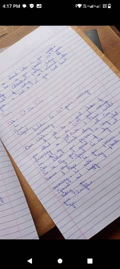 Handwritten assignment work