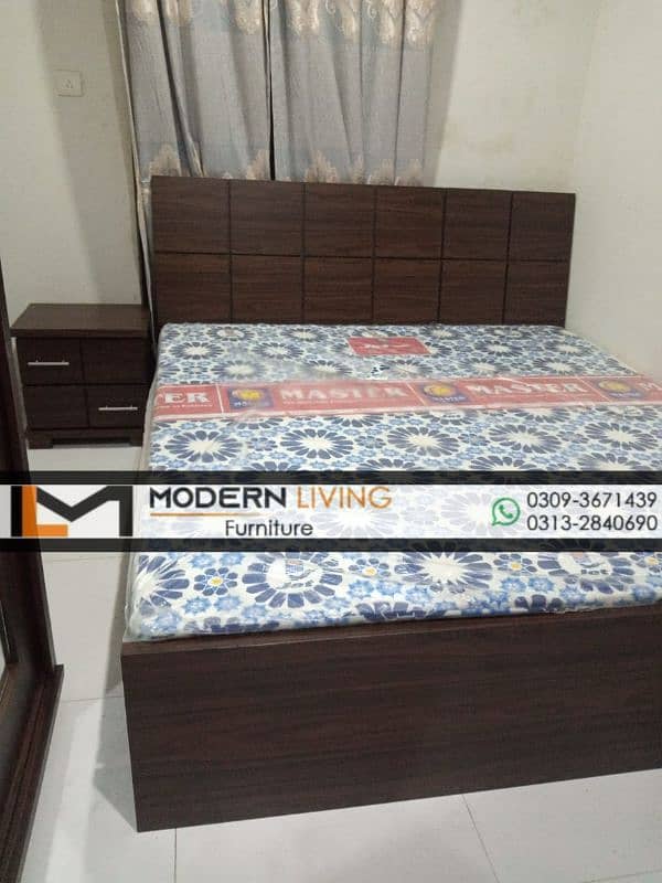 King size bed with 2 side tables best quality 16