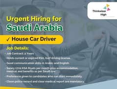 House Drivers for Saudi Arabia (Gulf License/Saudi Return Only)