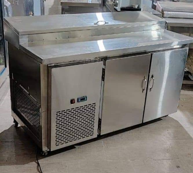 pizza oven ark, brading table, prep table, dough mixer, conveyor, pans 3