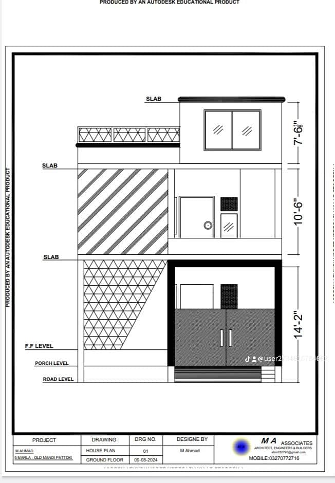 Auto Cad 2D house Plan 0