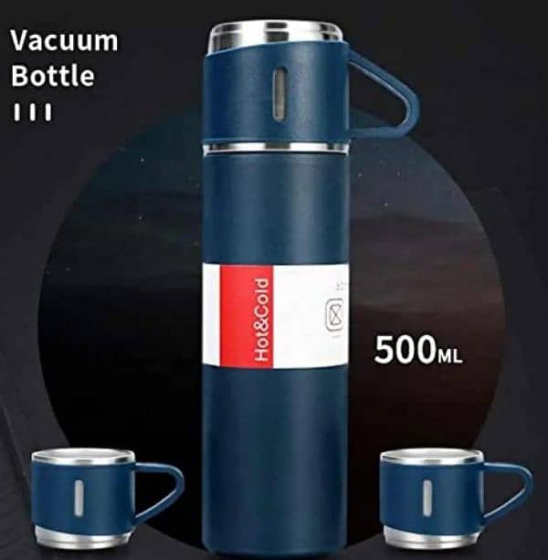 Thermos bottle hot and cool feature with 3 cups 4