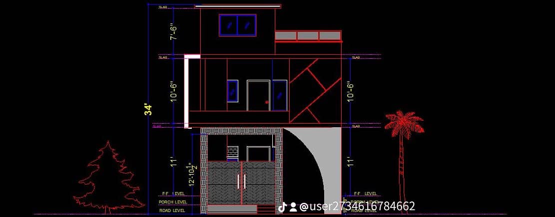 Auto Cad 2D house Plan 2