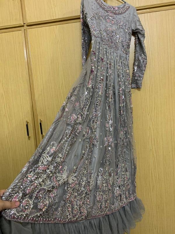 Grey Walima Bridal Maxi dress 3