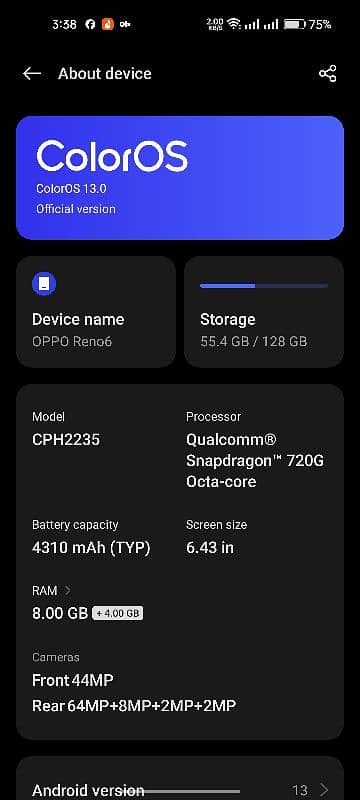 oppo Reno 6 12/128 6