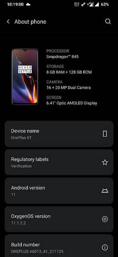 OnePlus 6t 8gb 128gb dual sim approved exchange possible