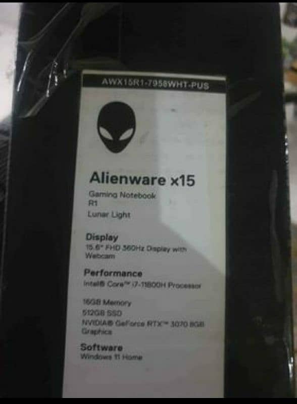 DELL ALIENWARE X15 R1 I7 11TH 7