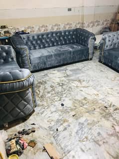 luxury chesterfield sofa set  7 seater  3-2-2 with 7 cushions