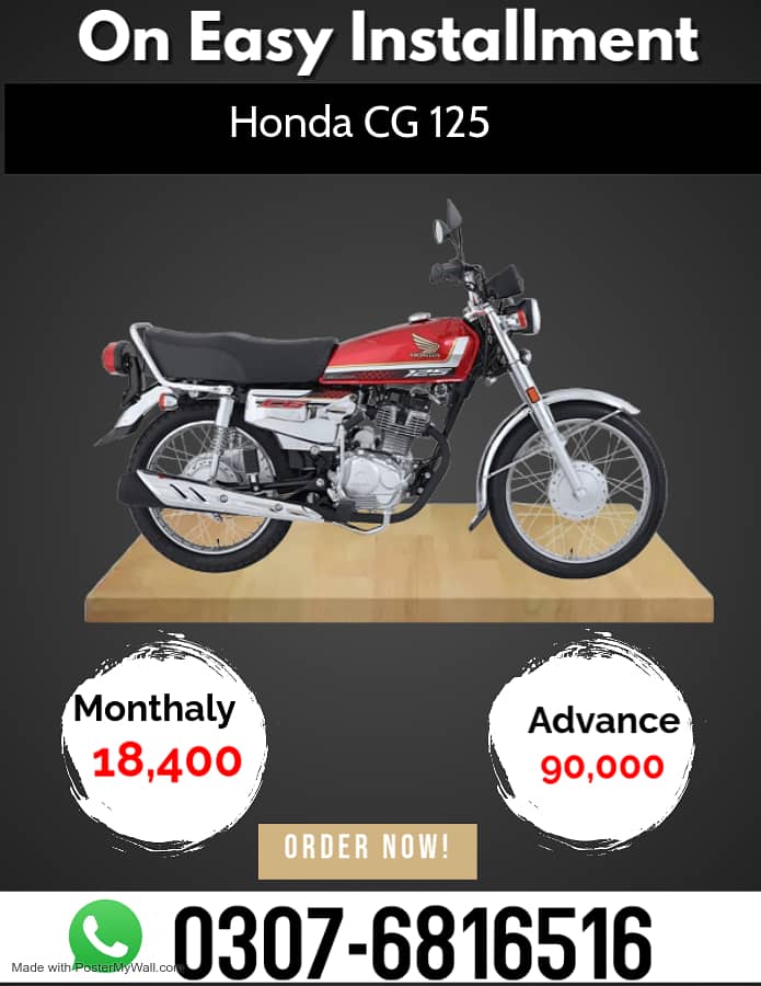 Honda CG 125 2024 on Easy Installment 0