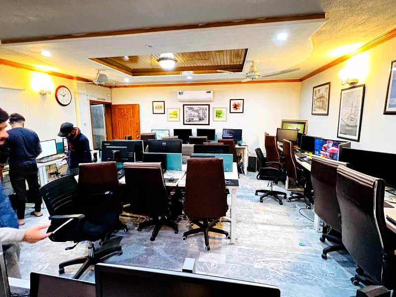 furnish Office for rent in gulberg for (Call center + Software house + Marketing office and other setup as you want) 0