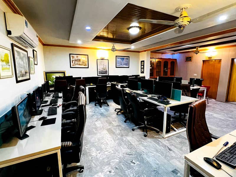 furnish Office for rent in gulberg for (Call center + Software house + Marketing office and other setup as you want) 1