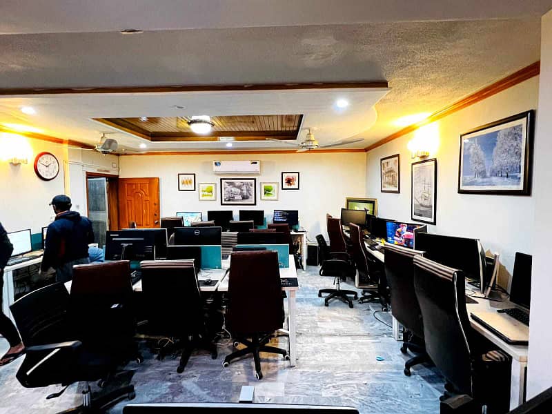 furnish Office for rent in gulberg for (Call center + Software house + Marketing office and other setup as you want) 2