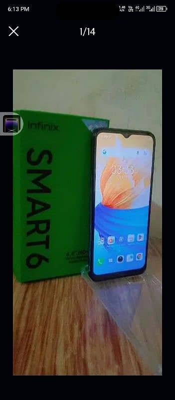 infinix smart 6 mobile urgent sale 3/64 box and mobile 3