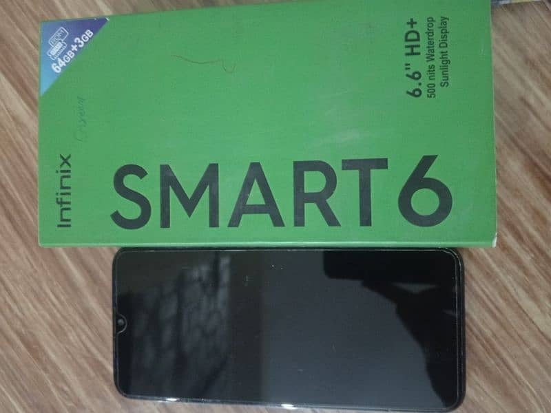 infinix smart 6 mobile urgent sale 3/64 box and mobile 4