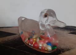 Glass Duck Decoration with marbesl