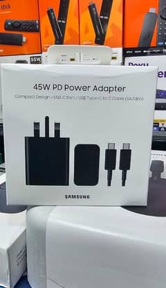 Samsung 45W adapter with cable.