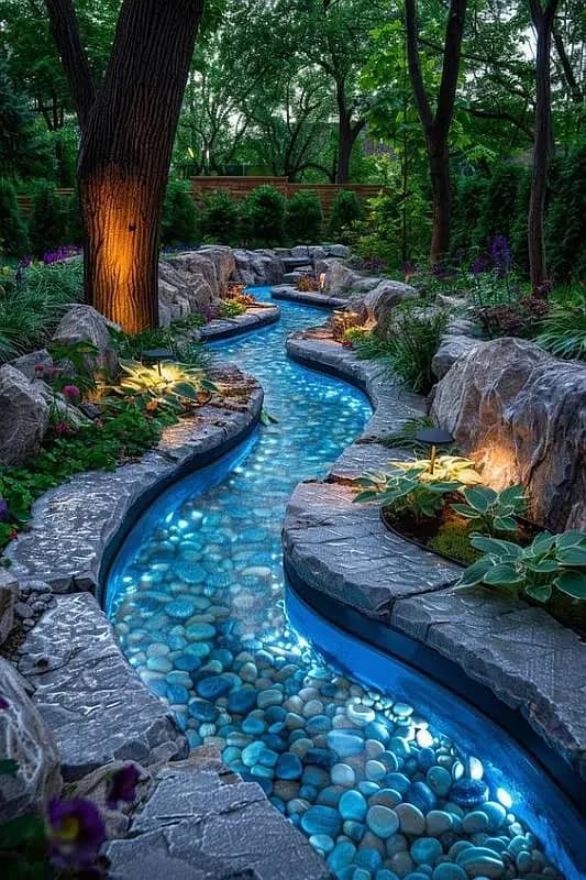 Waterfall - Fountain - Swimming Pool Stream Pond Landscaping Gardenin 1