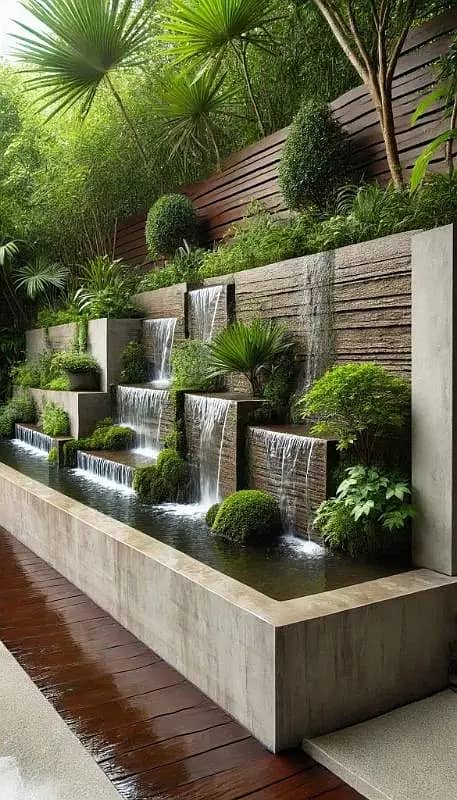 Waterfall - Fountain - Swimming Pool Stream Pond Landscaping Gardenin 11