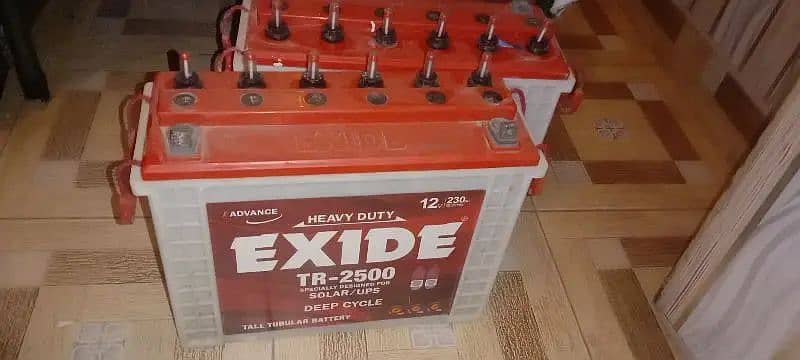 2 exide tr 2500 (230ah) batteries  45000 ki ek 2