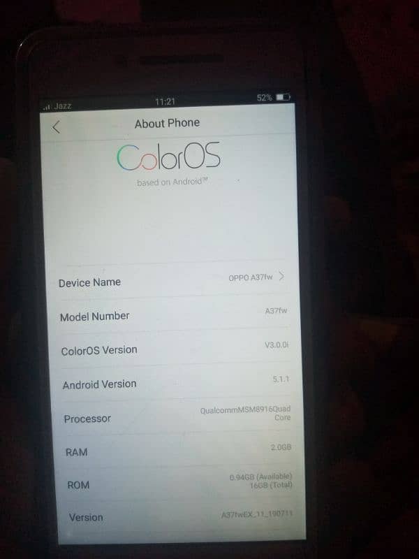 oppo A37fw 2gb 16gb h all ok h pta approved h duell sims h 5