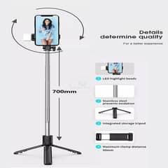 Selfie Stick Tripod with led light 0