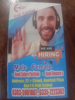 Hiring for Call Centre. . . . . JOBs Available