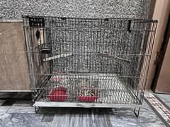 cage and wooden box for birds