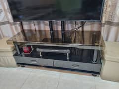 Modern Glass TV Stand with Storage - Urgent Sale 0