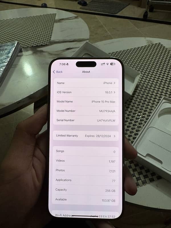 I Phone 15 Pro Max Pta Approved 256 GB 4