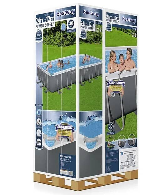 Bestway Power Steel "24' x 12' x 52" Above Ground Pool Set. 0