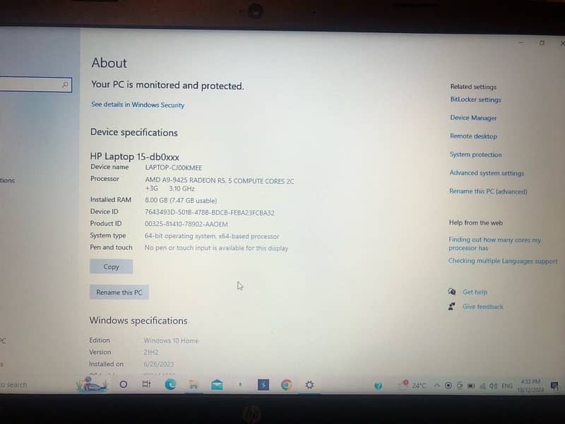 AMD A9 9425 Radeon R5 HP Laptop 4