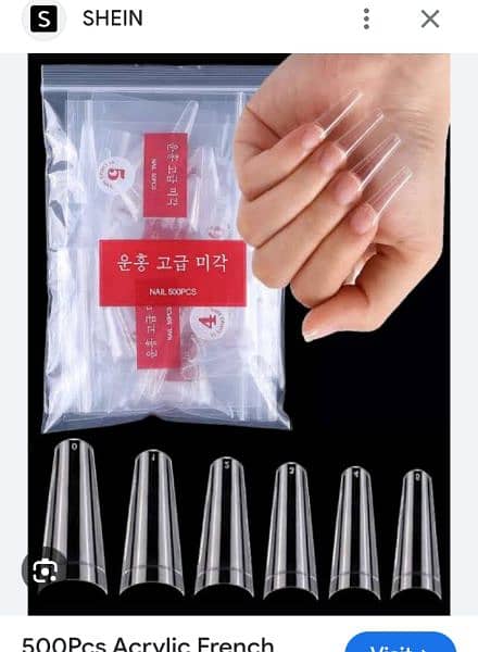 artificial transparnt nail extension imported Kore 2