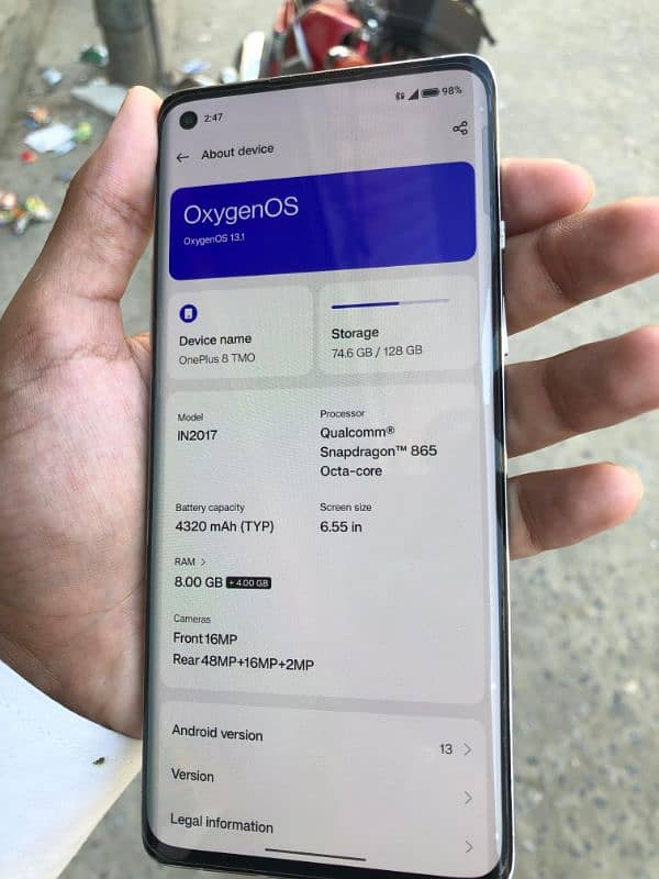 OnePlus 8 16/128 PTA approved 7