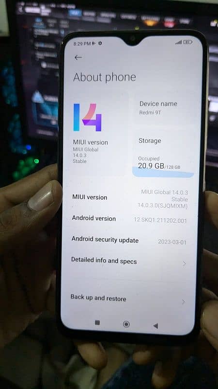 Redmi 9T 4/128.6000 mhz battery 6