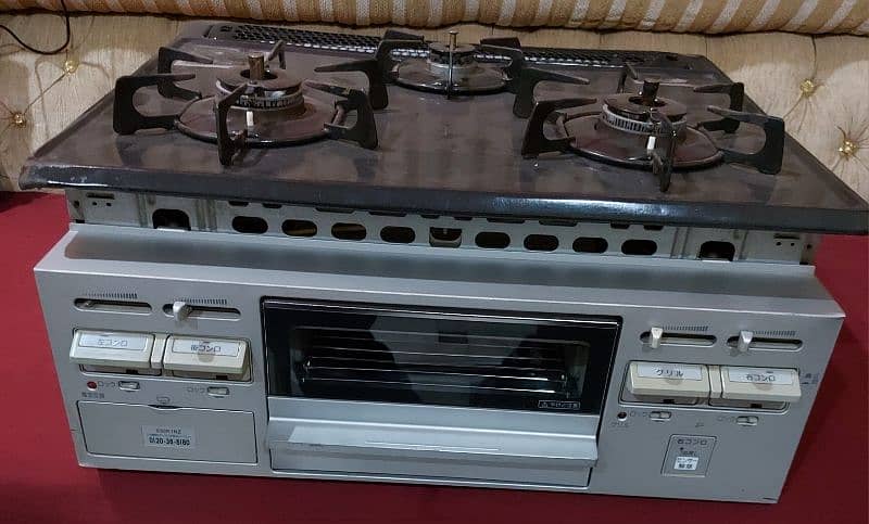 IMPORTED 3 BURNER GAS STOVE  CHULHA with MINI GRILL 0