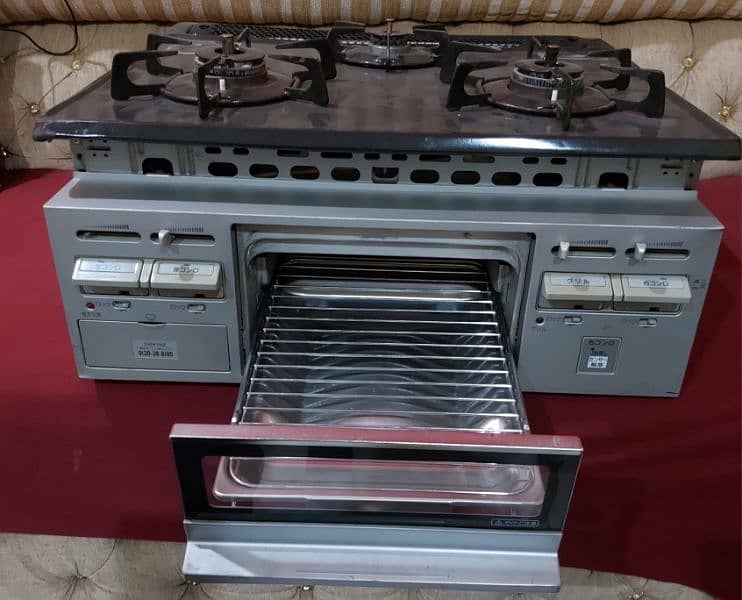 IMPORTED 3 BURNER GAS STOVE  CHULHA with MINI GRILL 1