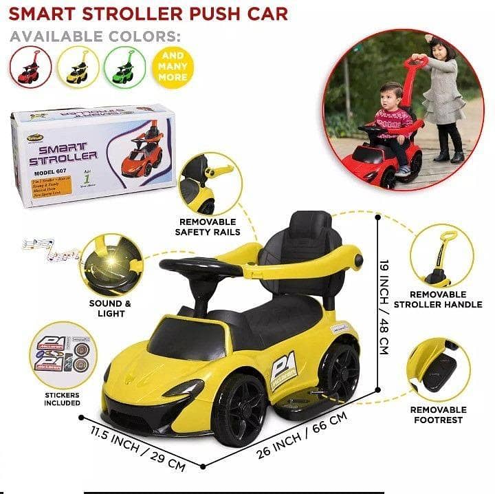 "Stroller Tricycle, Baby Walker & Swing with Mosquito Net - Kids Gear 12