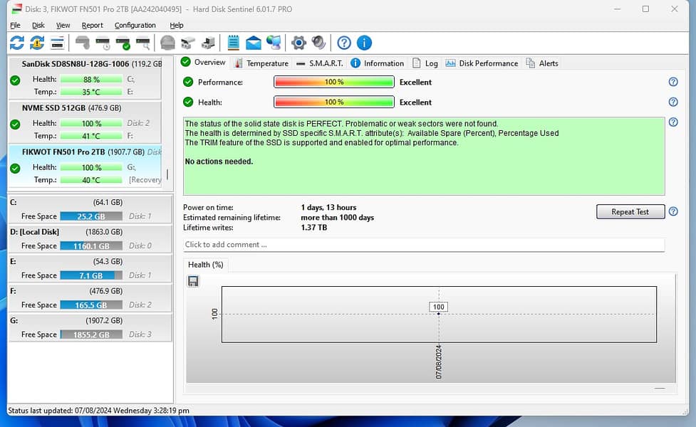 Fikwot fn501 pro 2tb nvme M. 2 2280 PCIe Gen3 x4 ssd solid state drive 3