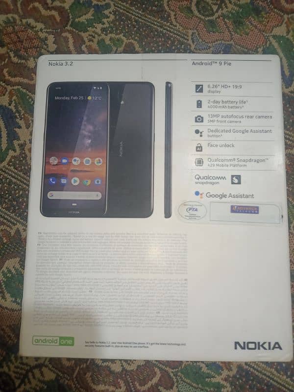 Nokia 3.2 3. gb. ram 64 gb memory pta approved on box without charger 7