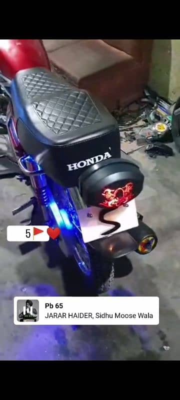 Honda 125 Islamabad number for sale 2020 model full ok bike 3