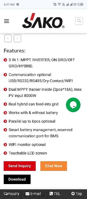 Sako 8.2 kw imported hybrid inverter 13