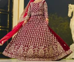 wedding barat velvet bridal lehnga