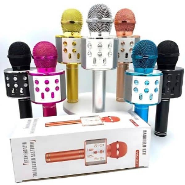 WS-858 Mic & Hifi Speaker, Bluetooth Karaoke Microphone, Best for Gift 0