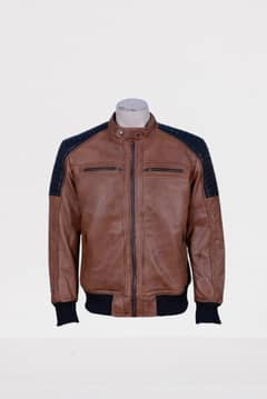 mens brown genuine leather jacket Premium Export quality