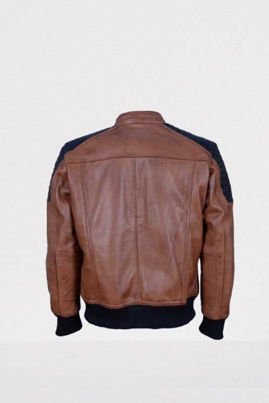 mens brown genuine leather jacket Premium Export quality 2