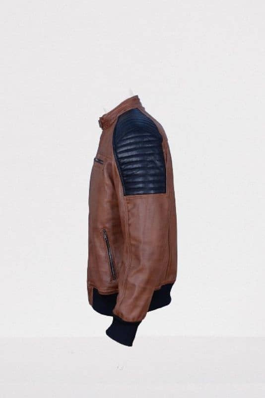 mens brown genuine leather jacket Premium Export quality 3