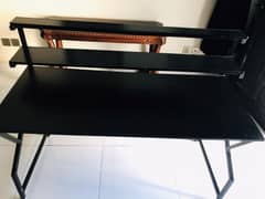 Gaming Table with Hutch for Office & Home Office Black Stand 56 Inch