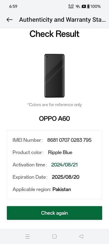 OPPO A60 8GB RAM 256GB ROM 8