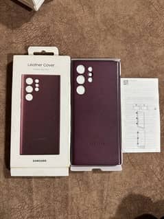 S22 Ultra Official Leather Case Burgundy