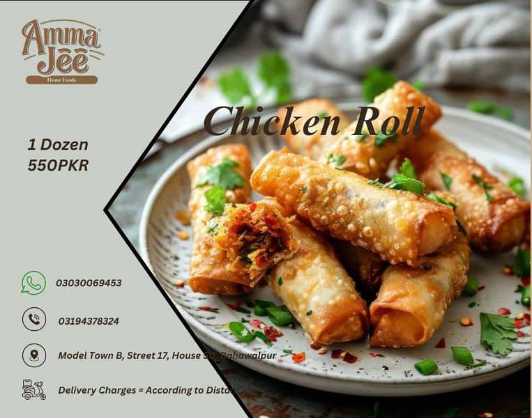 Amma Jee Home Foods – Fresh & Tasty Chicken Rolls 0